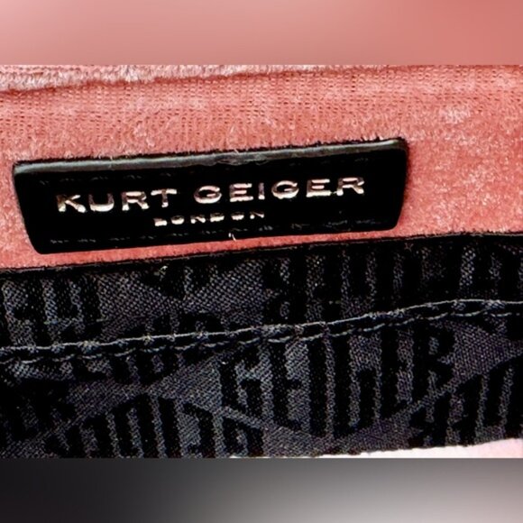 🆕 KURT GEIGER LONDON 🧿 NWOT Kensington Mini Embellished Velvet Crossbody, Pink - Picture 12 of 16